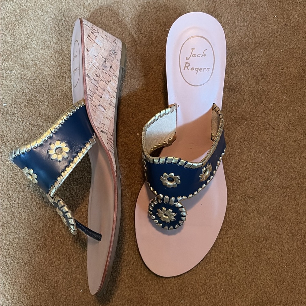 Jack Rodgers Navy Wedge Heel